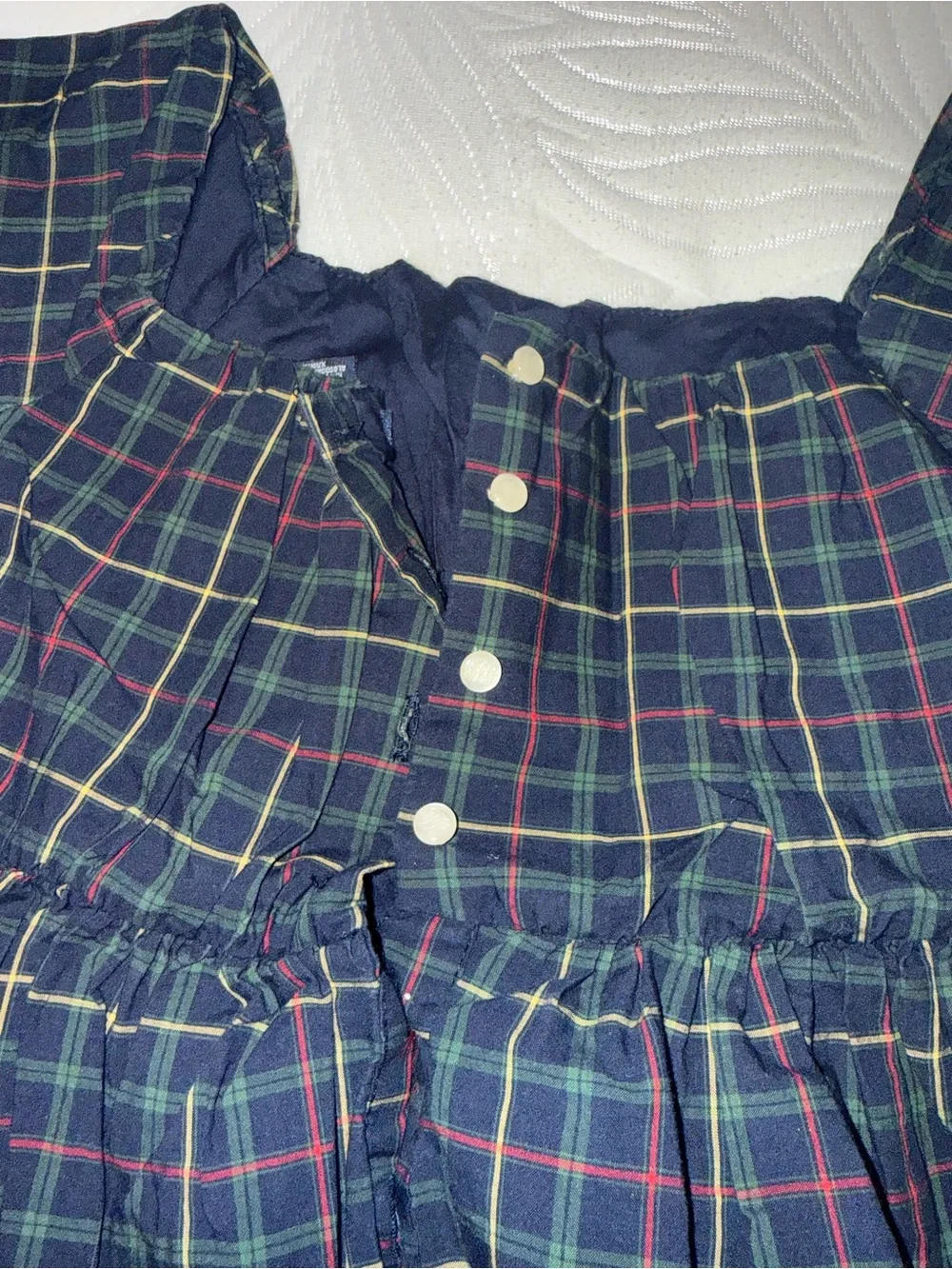 Ralph Lauren Green & Navy Plaid Cap-Sleeve Dress